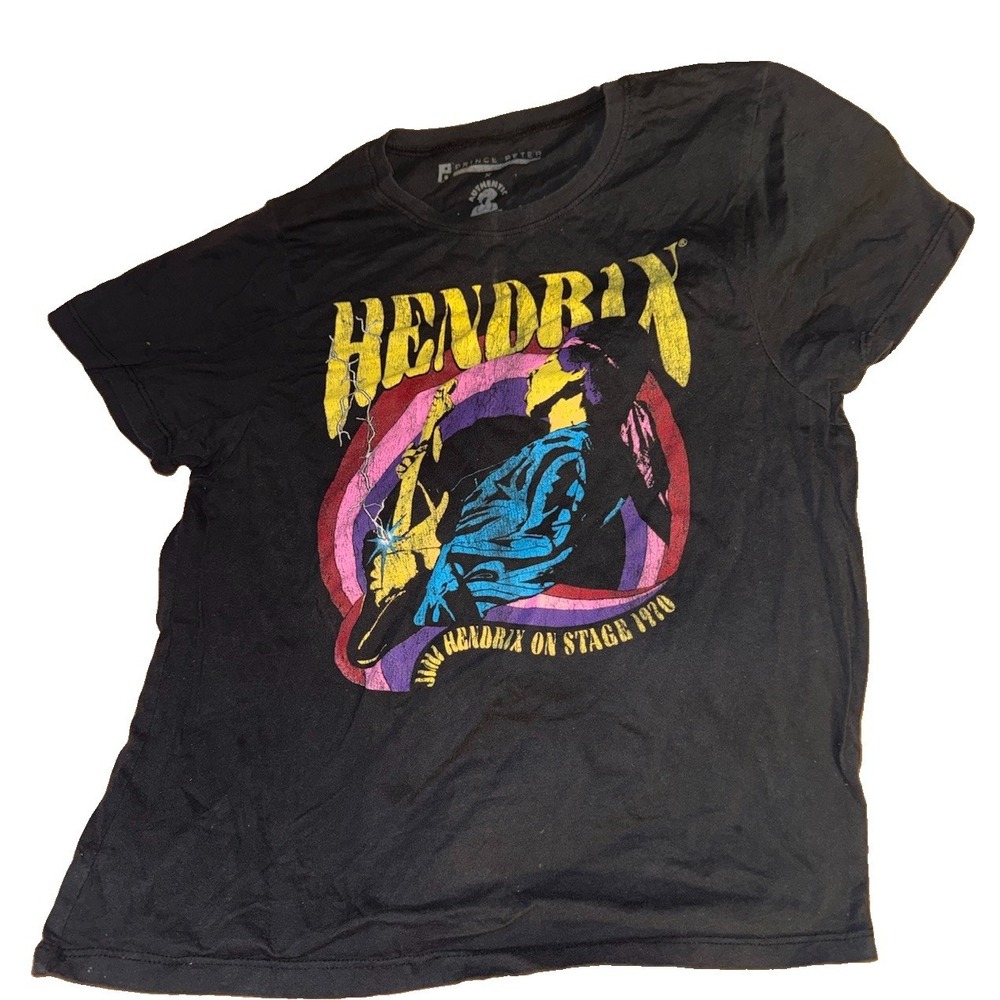 Prince Peter Jimi Hendrix On Stage 1970 Mineral Wash Graphic T-Shirt Size XL